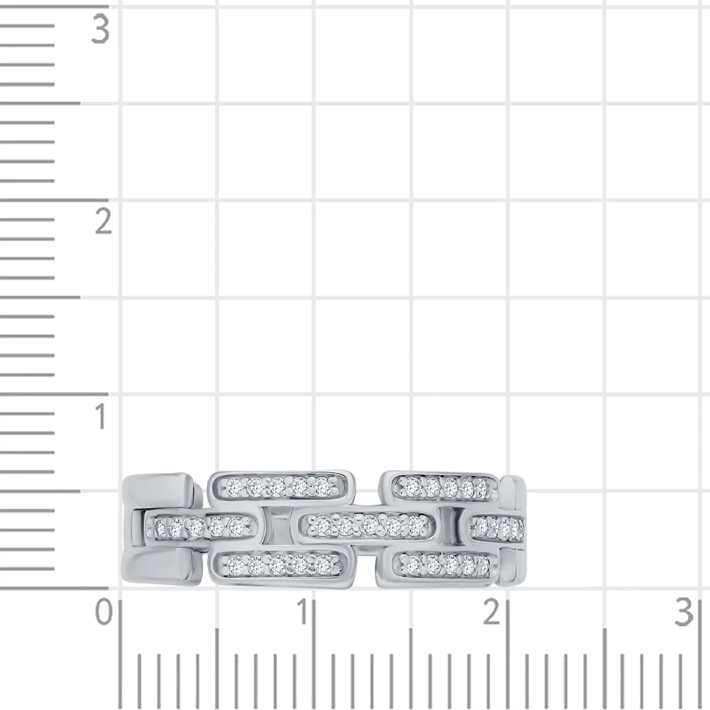 Кольцо с фианитами из серебра 925 пробы 2