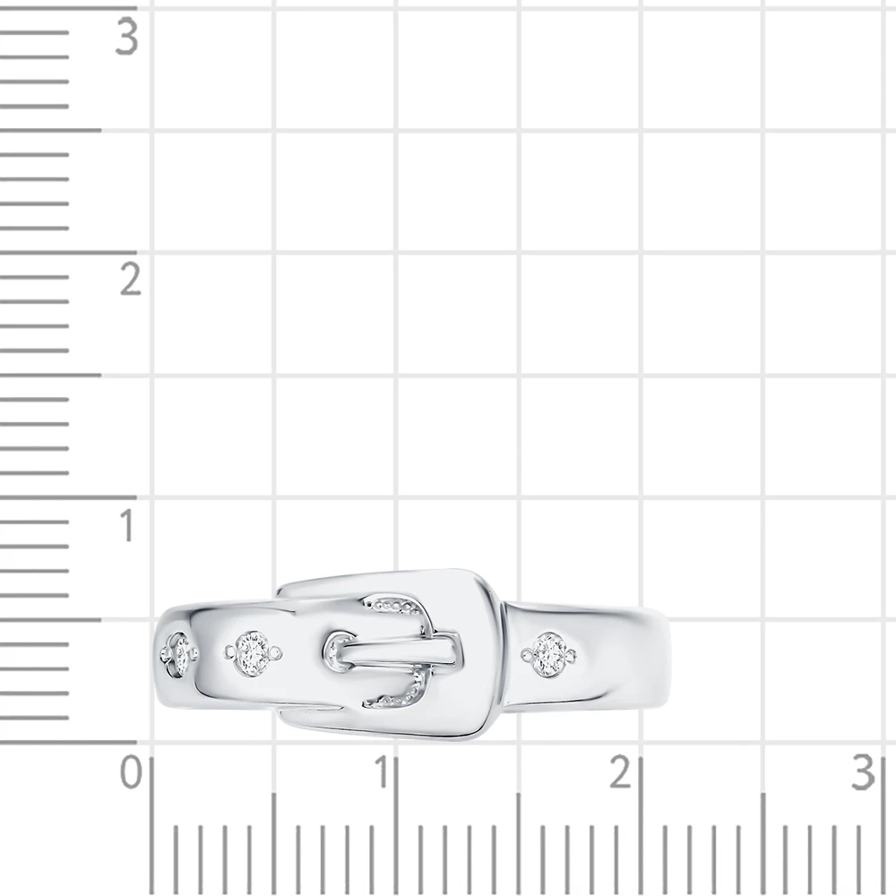 Кольцо с цирконием из серебра 925 пробы 2