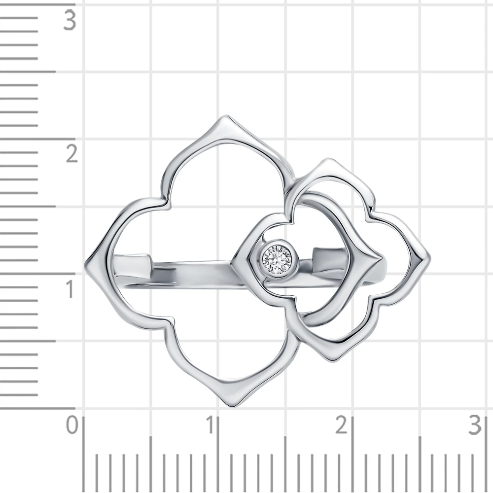 Кольцо с цирконием из серебра 925 пробы 2