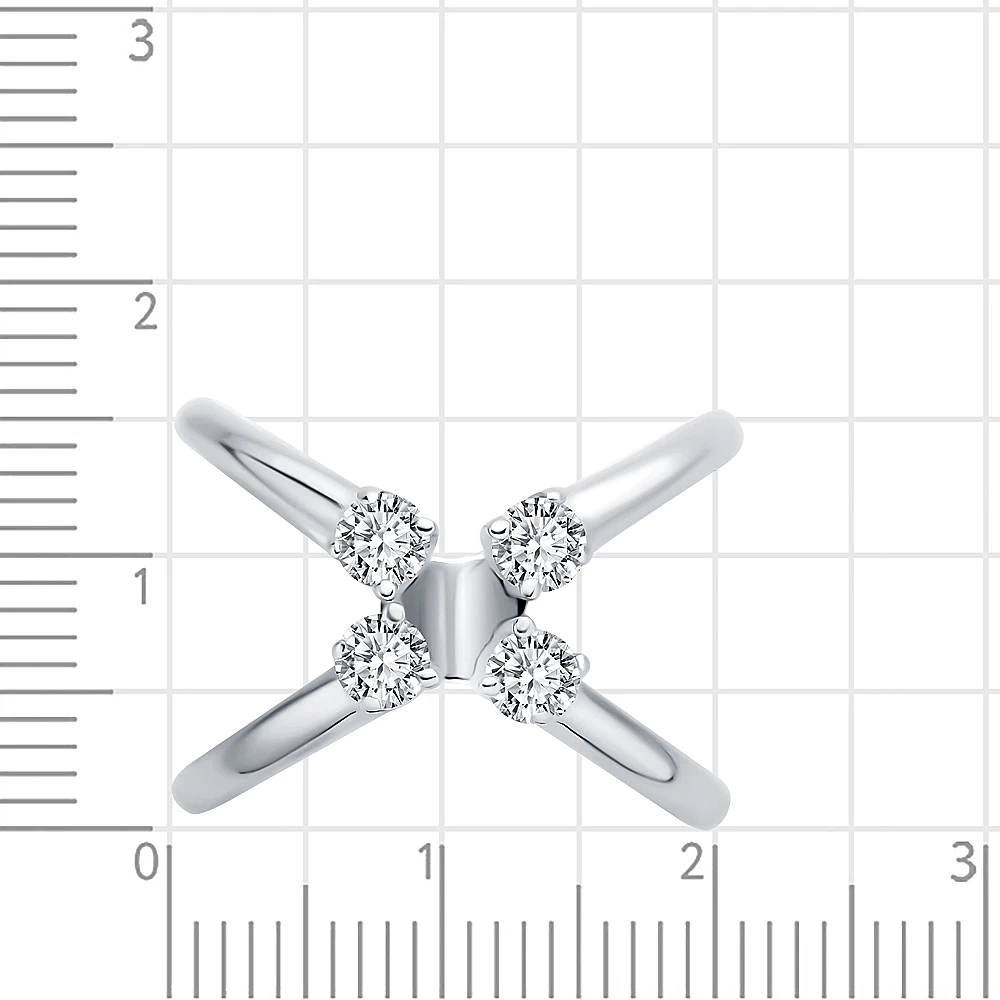 Кольцо с фианитами из серебра 925 пробы 2