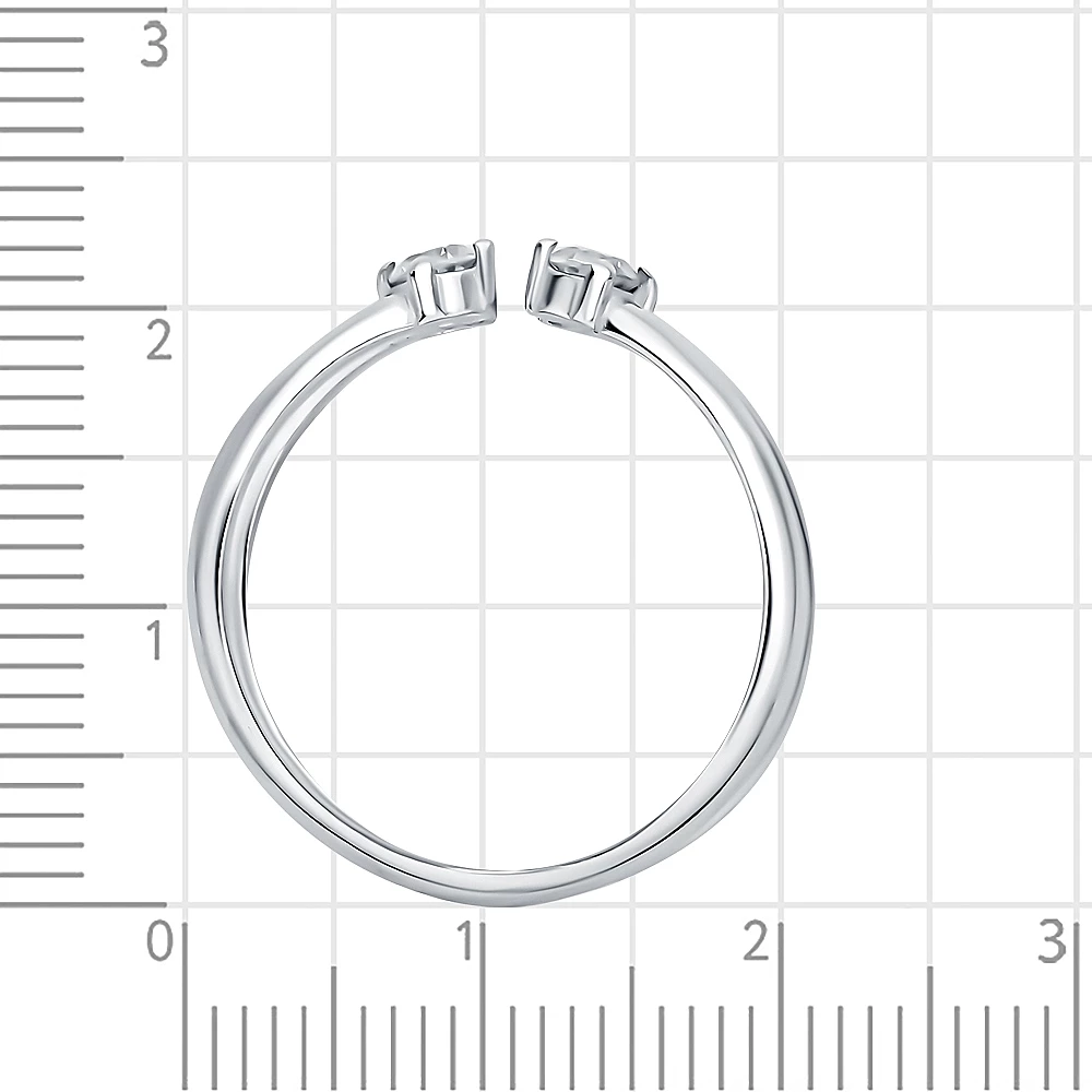 Кольцо с фианитами из серебра 925 пробы 3
