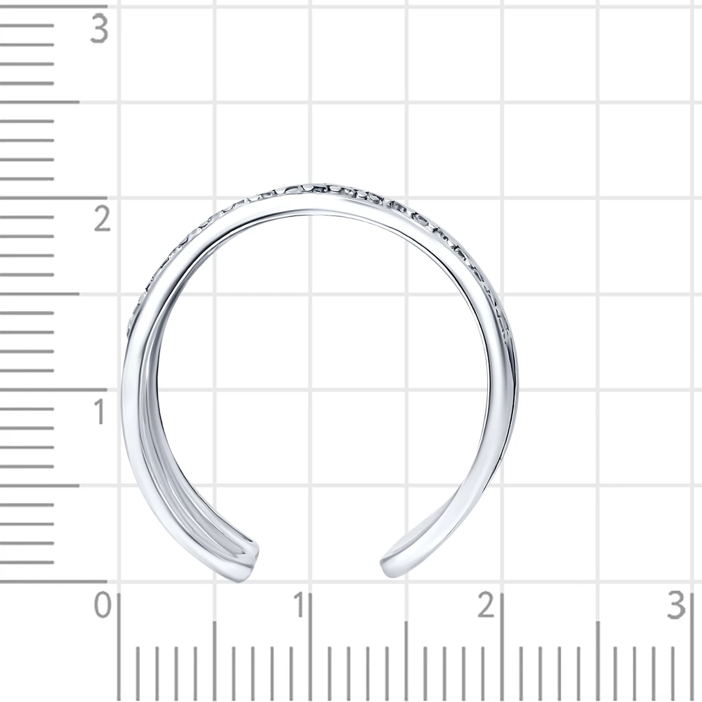 Кольцо с фианитами из серебра 925 пробы 3