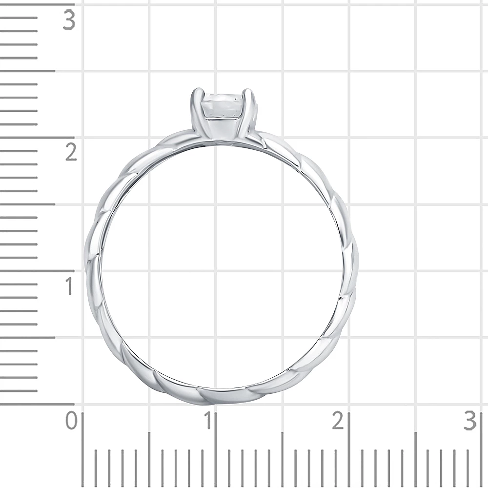Кольцо с фианитом из серебра 925 пробы 3