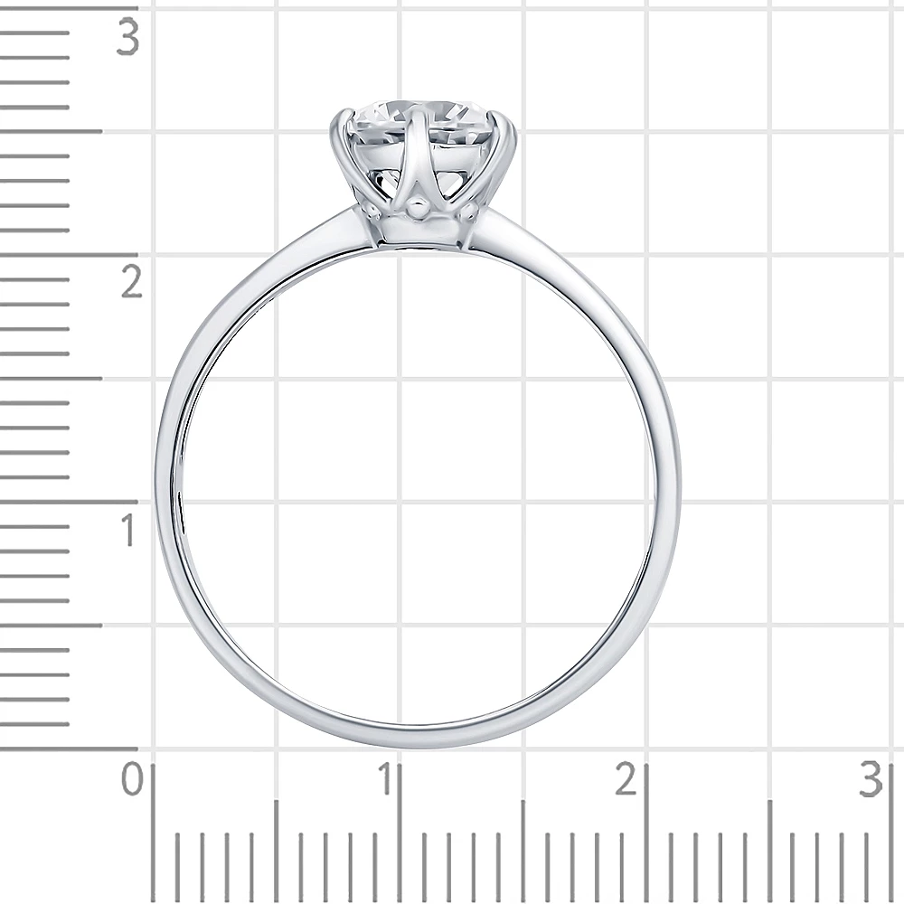 Кольцо с фианитом из серебра 925 пробы 3
