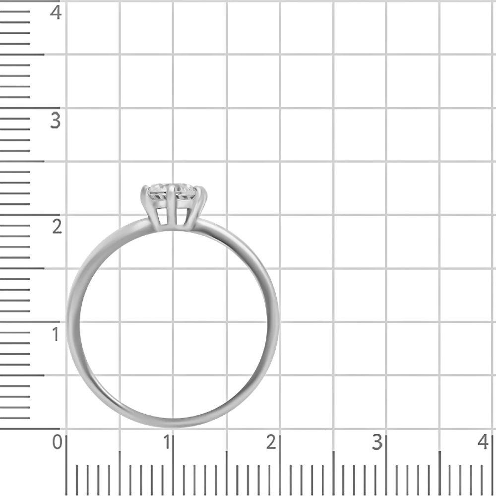 Кольцо с фианитом из серебра 925 пробы 4
