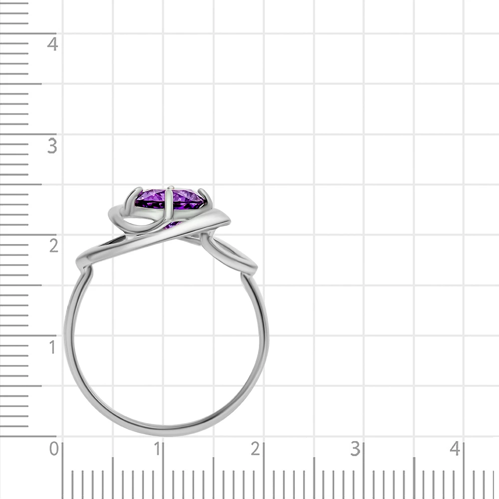 Кольцо с ситаллом синтетическим из серебра 925 пробы 3