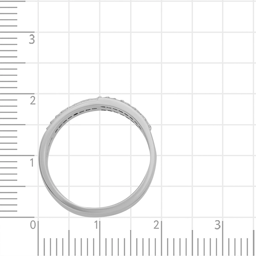 Кольцо с фианитами из серебра 925 пробы 3