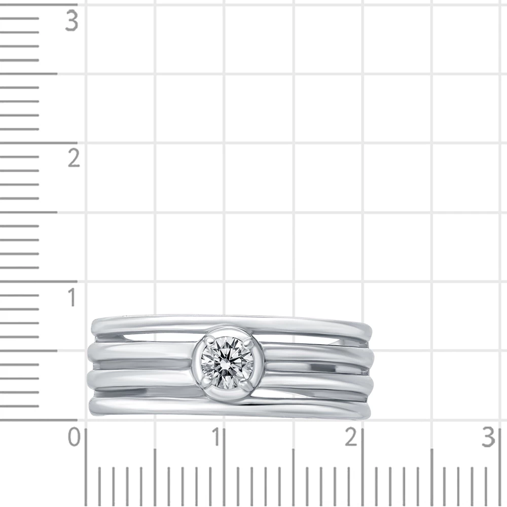 Кольцо с фианитом из серебра 925 пробы 2