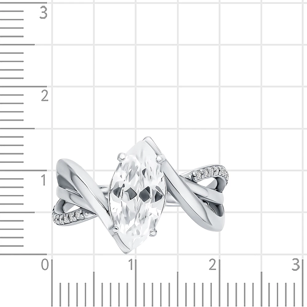 Кольцо с фианитами из серебра 925 пробы 2
