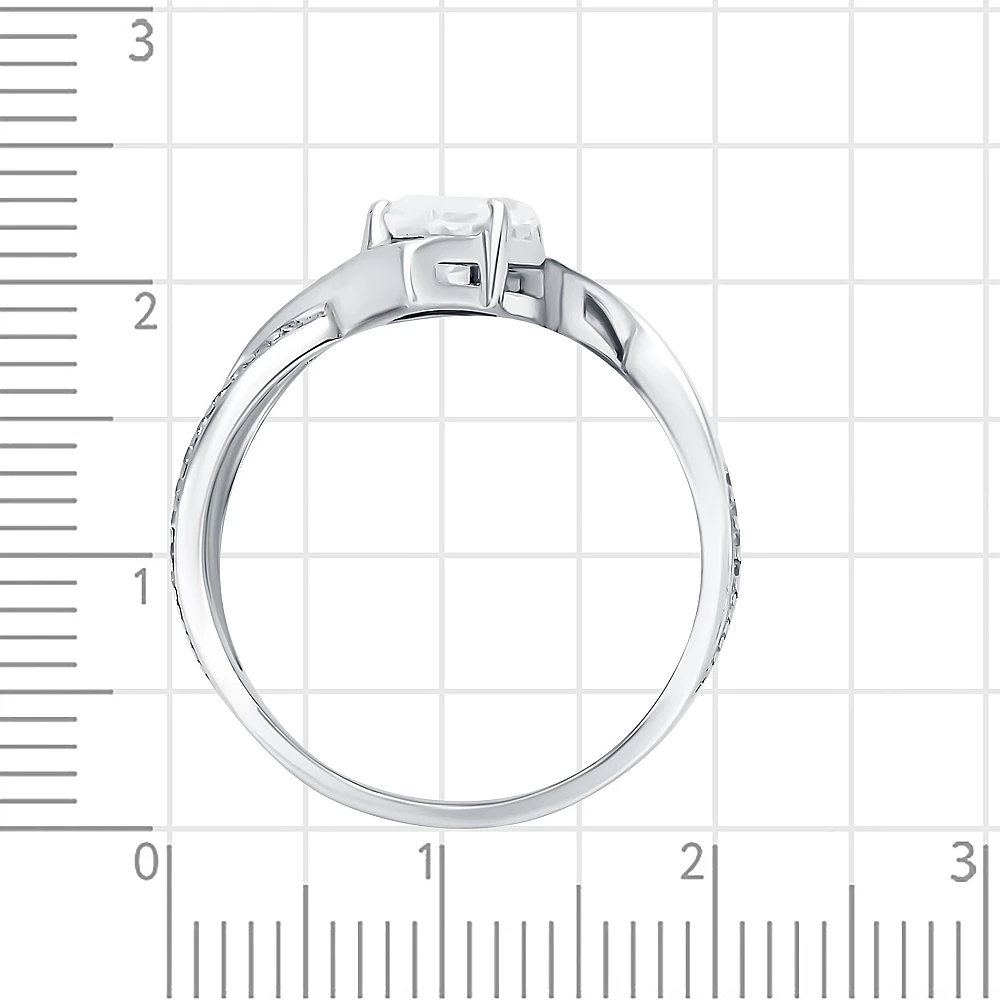 Кольцо с фианитами из серебра 925 пробы 3