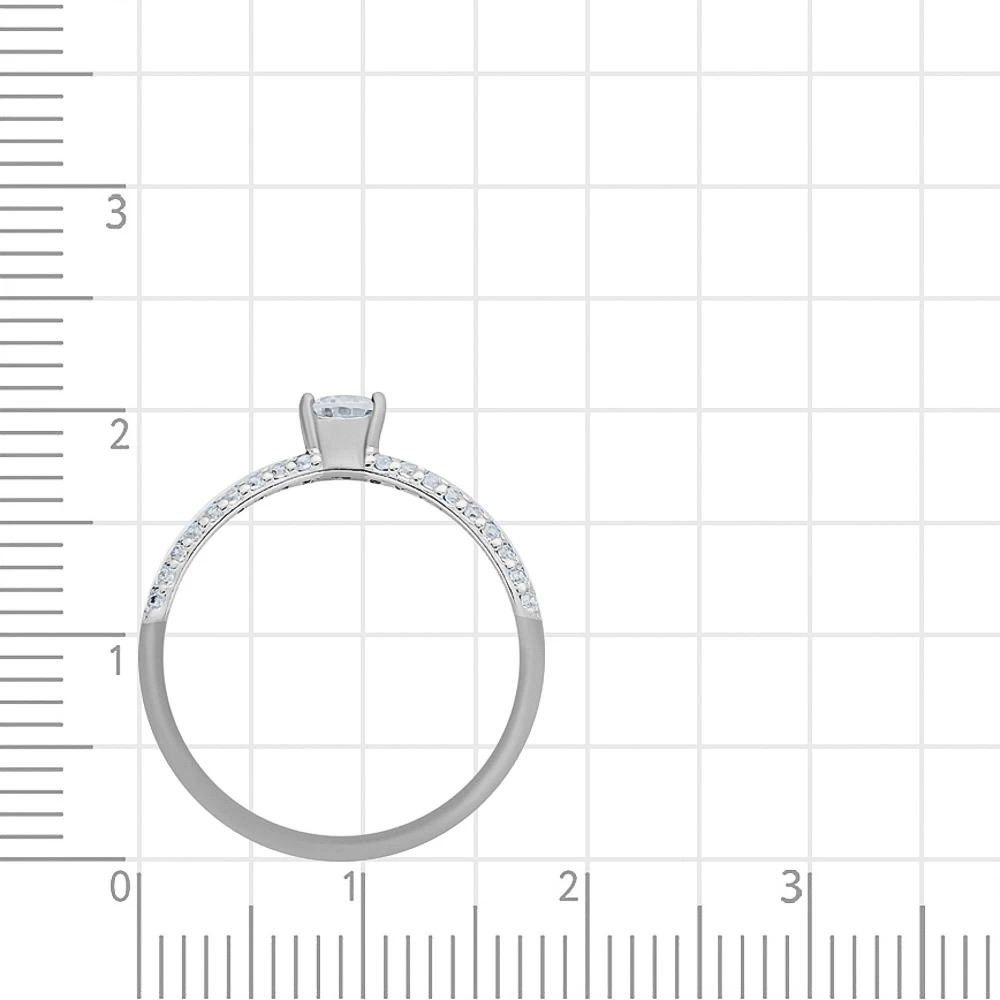 Кольцо с фианитами из серебра 925 пробы 3