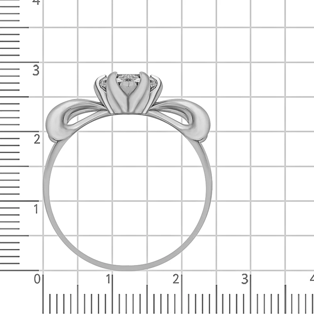 Кольцо с фианитом из серебра 925 пробы 3
