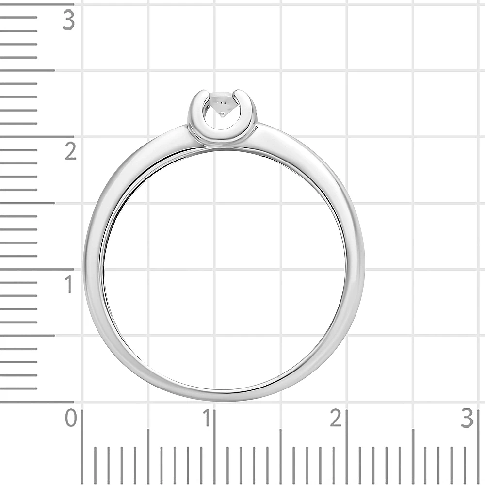 Кольцо с фианитом из серебра 925 пробы 3