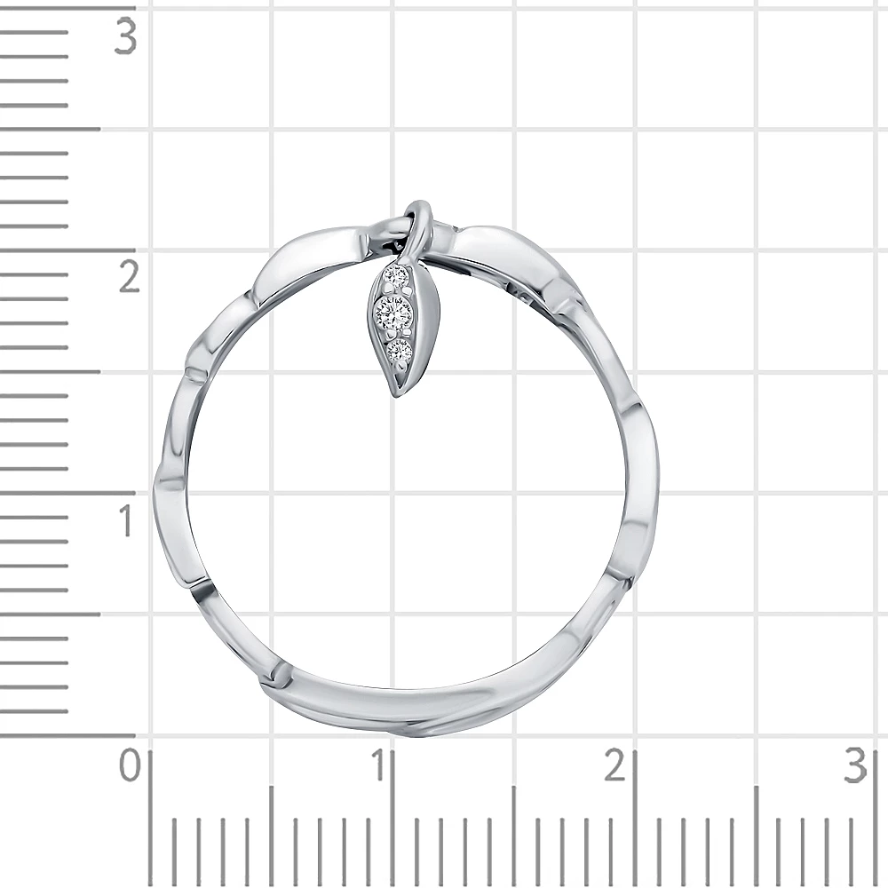 Кольцо с фианитами из серебра 925 пробы 3
