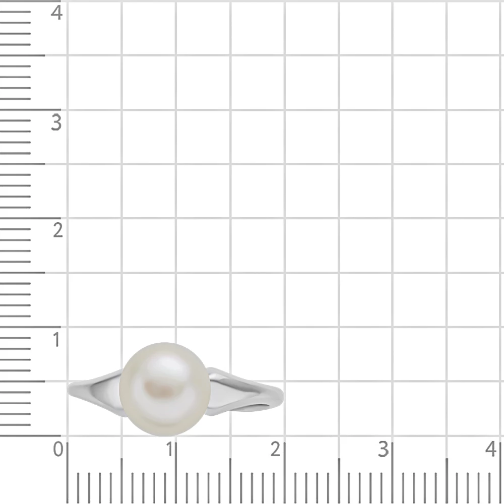 Кольцо с культивированным жемчугом из серебра 925 пробы 2