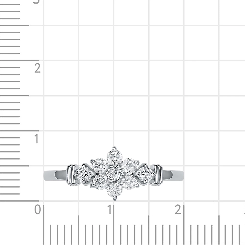 Кольцо с фианитами из серебра 925 пробы 2
