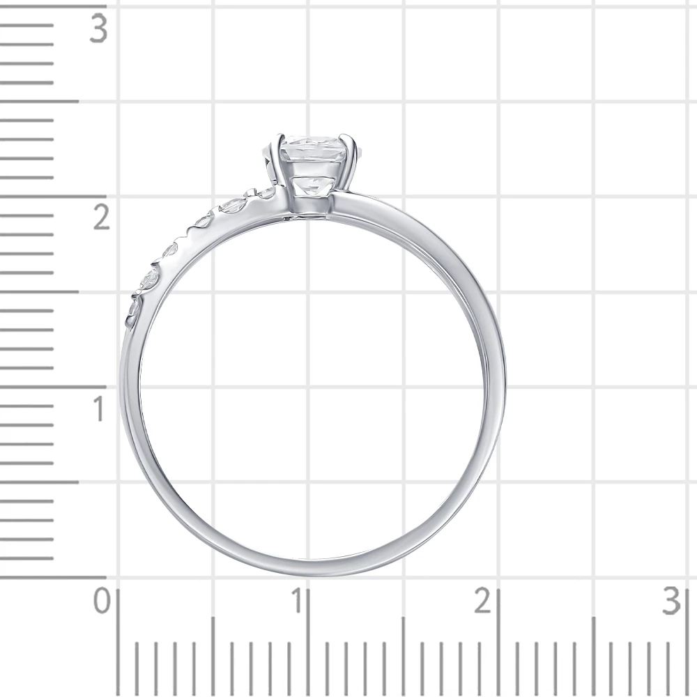 Кольцо с фианитами из серебра 925 пробы 4