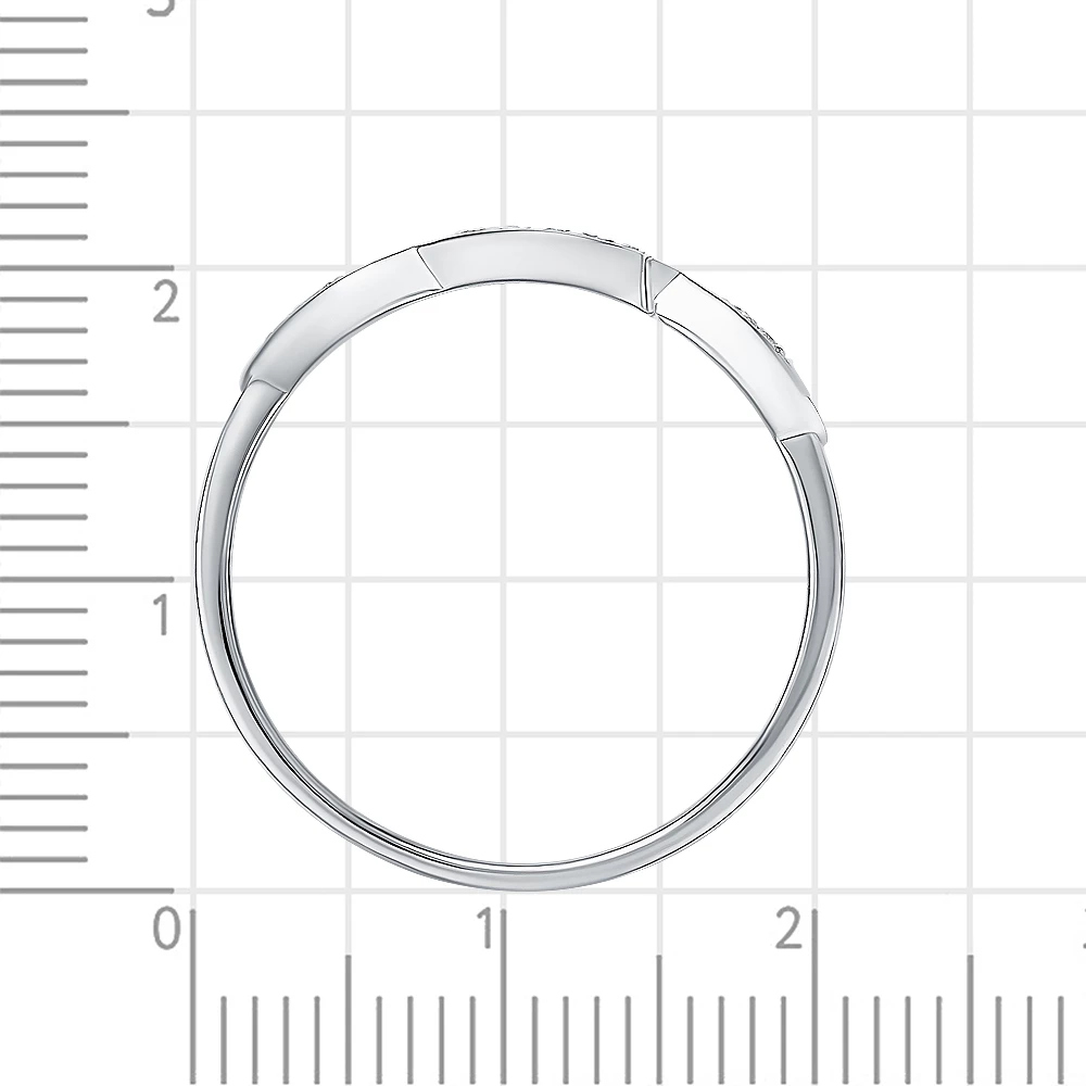 Кольцо с фианитами из серебра 925 пробы 3