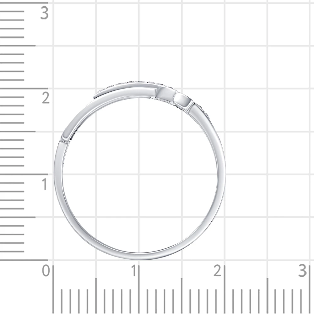 Кольцо с фианитами из серебра 925 пробы 3