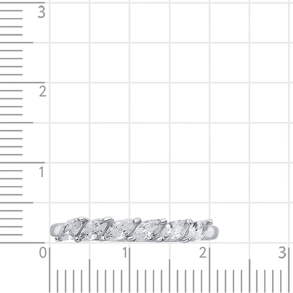 Кольцо с фианитами из серебра 925 пробы 2