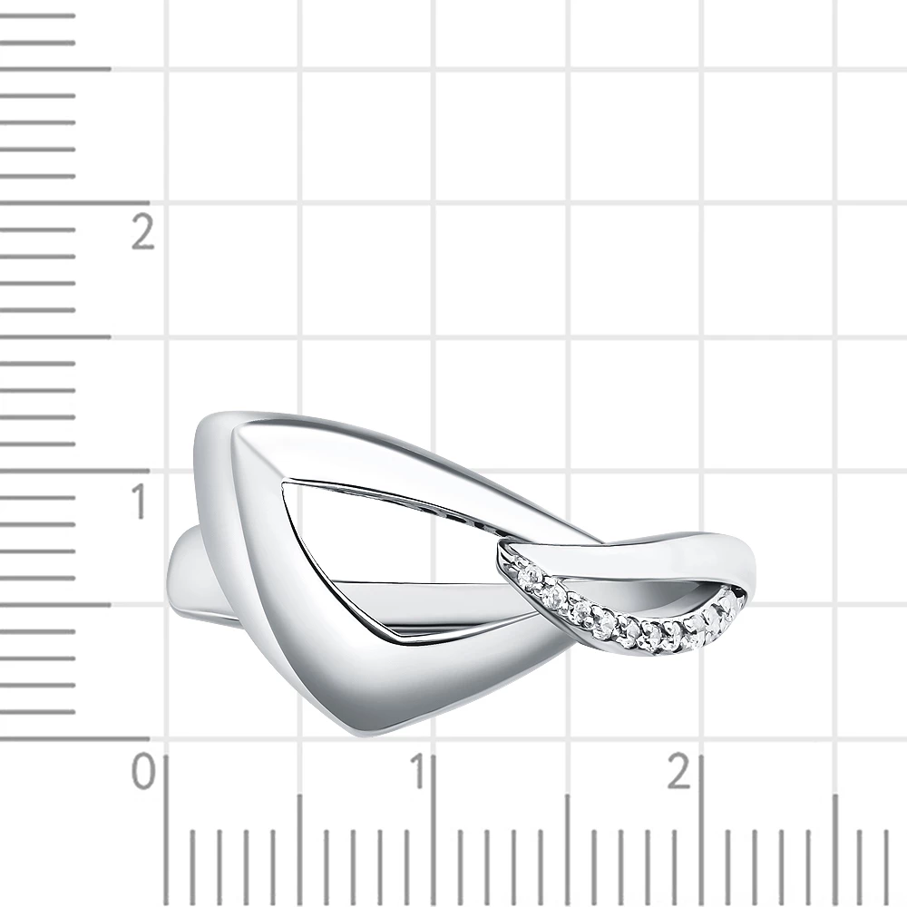 Кольцо с цирконием из серебра 925 пробы 2