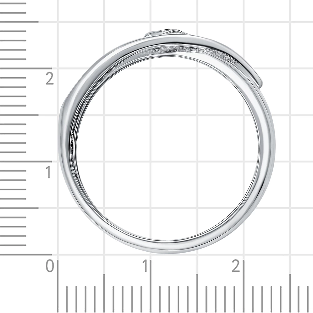 Кольцо  Змея с фианитами из серебра 925 пробы 3