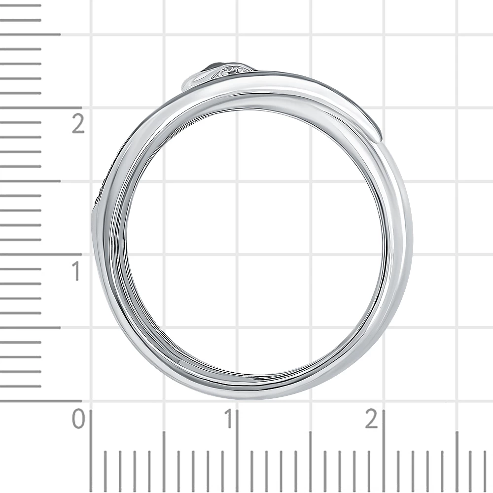 Кольцо  Змея с фианитами из серебра 925 пробы 4