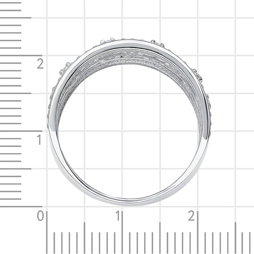 Кольцо с фианитами из серебра 925 пробы 3