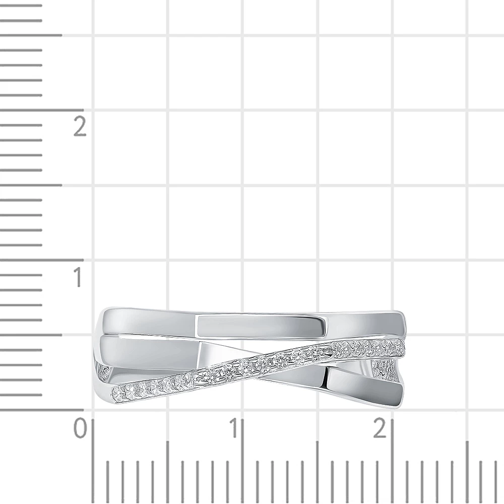 Кольцо с фианитами из серебра 925 пробы 3