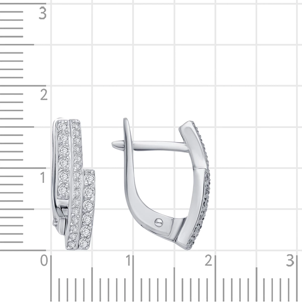 Серьги с фианитами из серебра 925 пробы 3