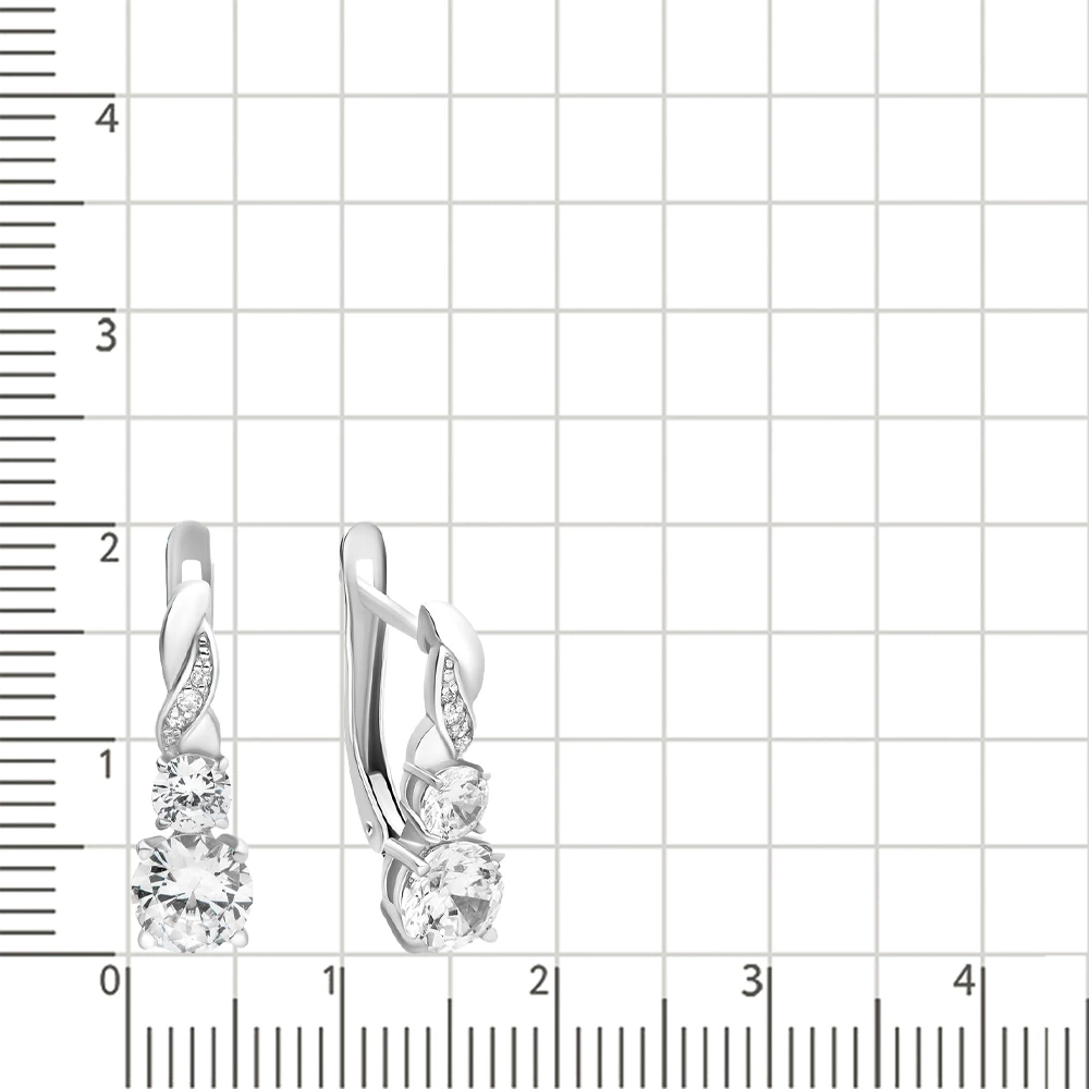 Серьги с фианитами из серебра 925 пробы 2