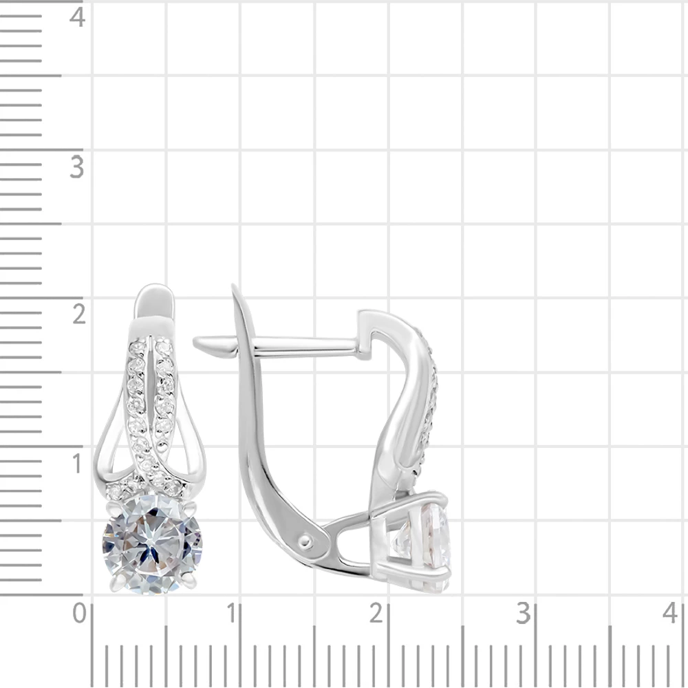 Серьги с фианитами из серебра 925 пробы 3