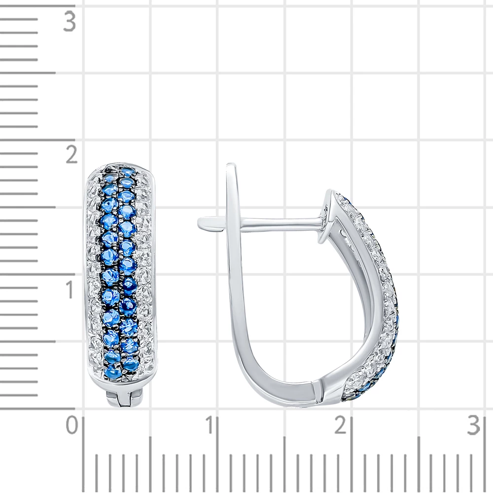 Серьги с цирконами из серебра 925 пробы 2