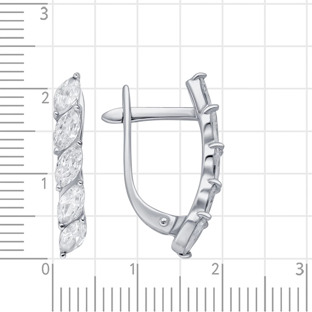 Серьги с фианитами из серебра 925 пробы 3