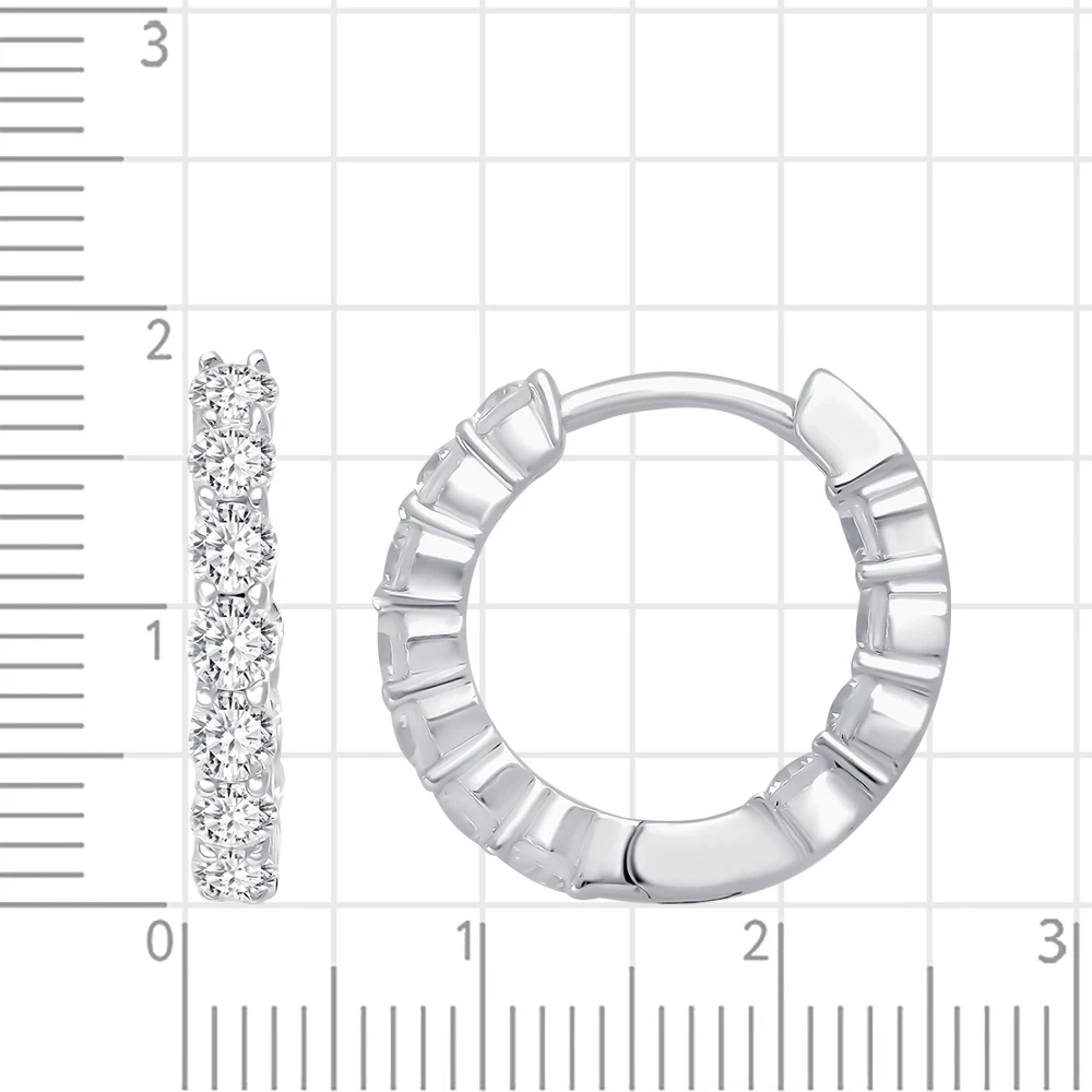 Серьги с фианитами из серебра 925 пробы 2