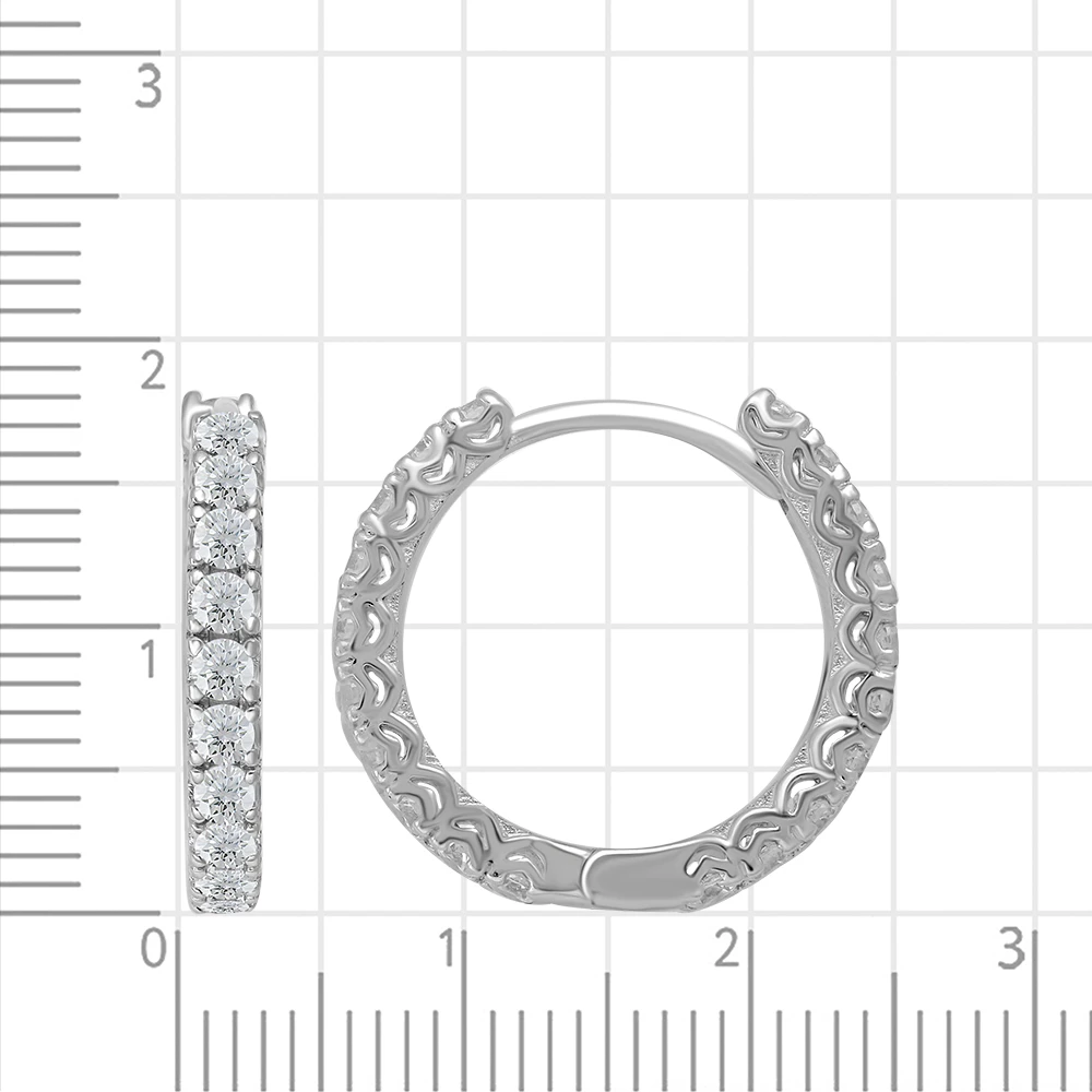 Серьги с фианитами из серебра 925 пробы 2