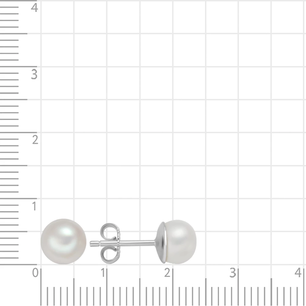 Серьги с культивированным жемчугом из серебра 925 пробы 2