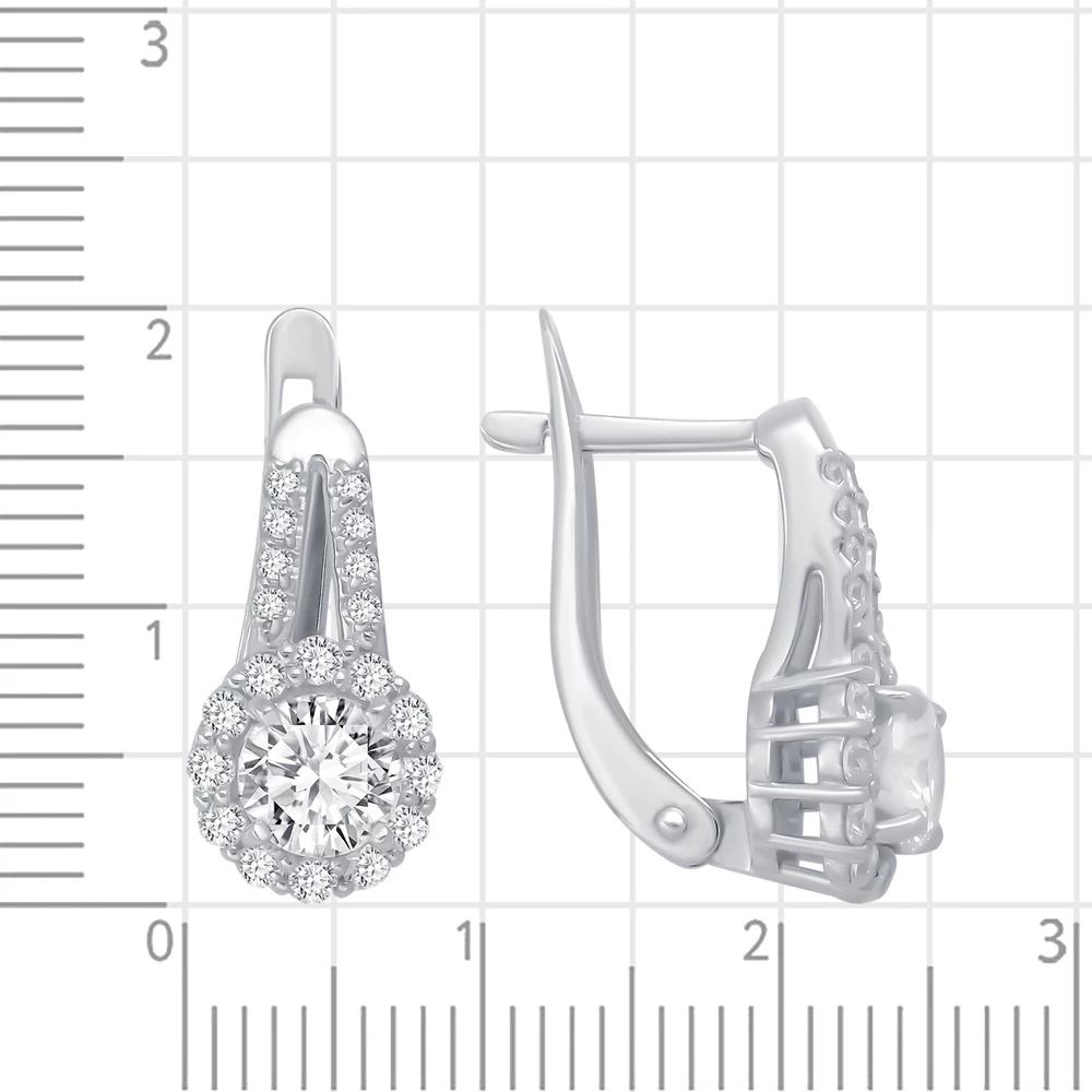 Серьги с фианитами из серебра 925 пробы 2