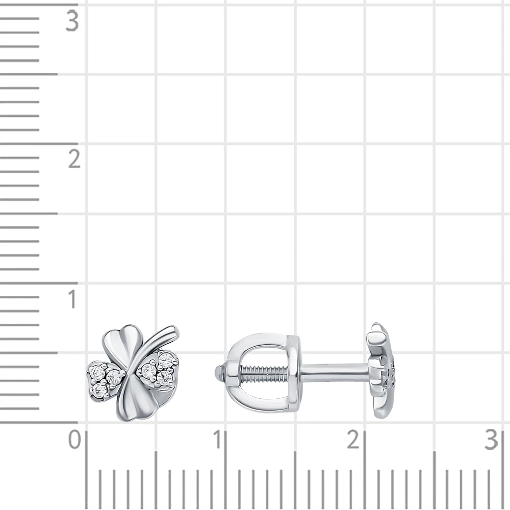 Серьги с фианитами из серебра 925 пробы 3