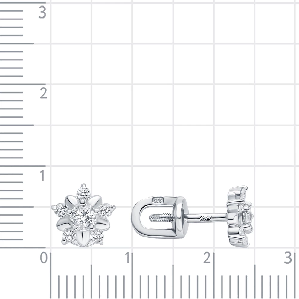 Серьги с фианитами из серебра 925 пробы 2