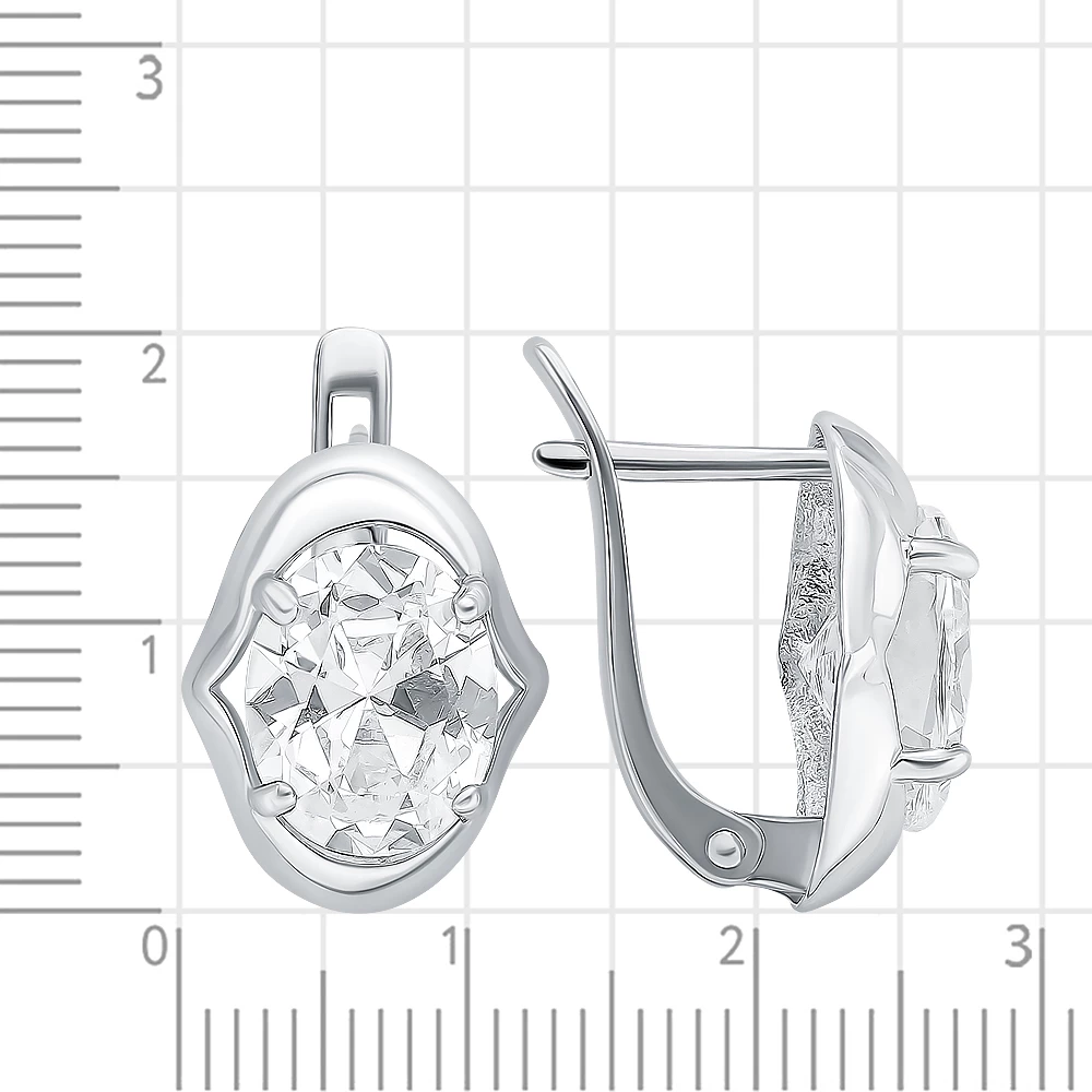 Серьги с фианитами из серебра 925 пробы 2