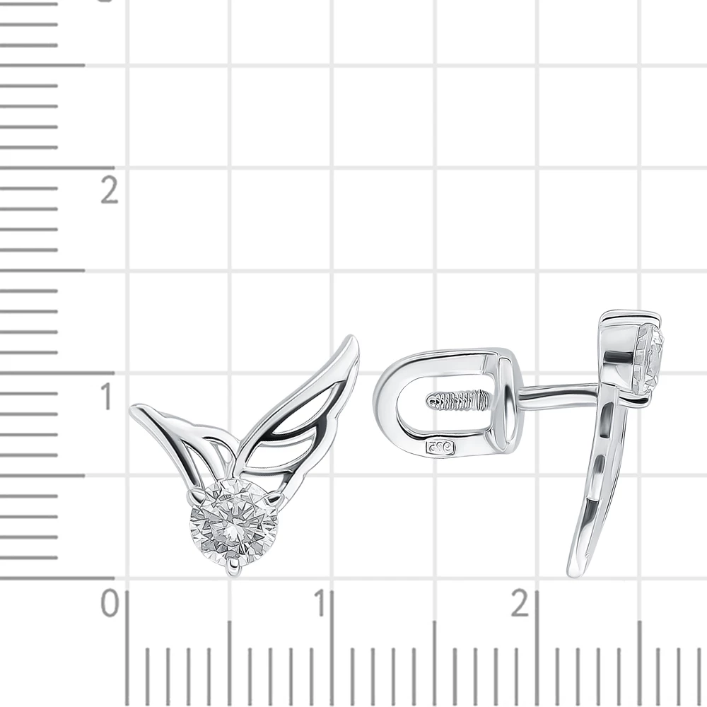 Серьги с фианитами из серебра 925 пробы 2