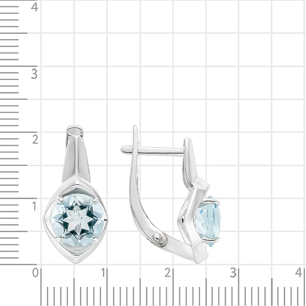 Серьги с топазами из серебра 925 пробы 2