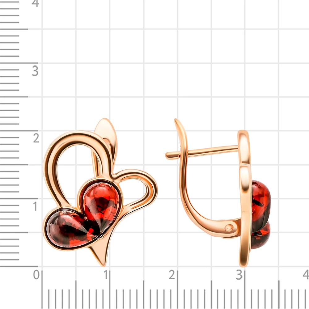 Серьги с янтарем из серебра 925 пробы 2