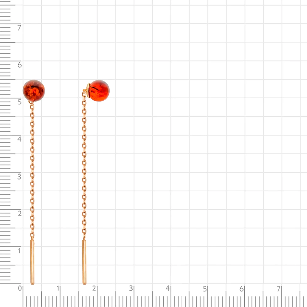 Серьги с янтарем из серебра 925 пробы 2