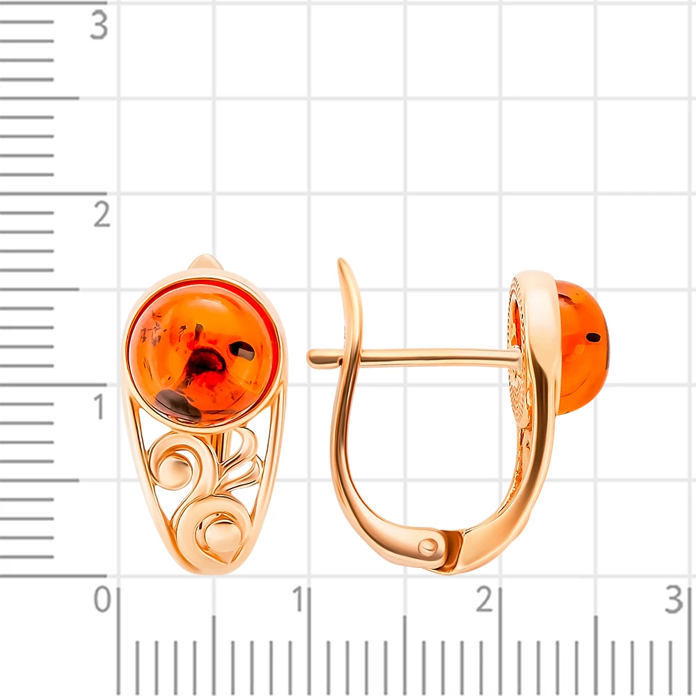 Серьги с янтарем из серебра 925 пробы 3