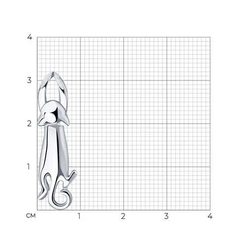 Подвес  Кошка из серебра 925 пробы 2
