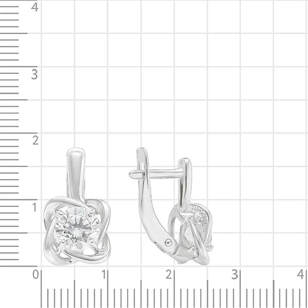 Серьги с фианитами из серебра 925 пробы 2