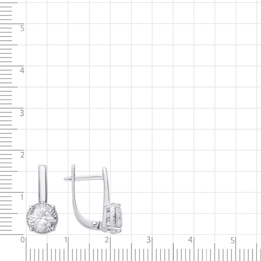 Серьги с фианитами из серебра 925 пробы 3