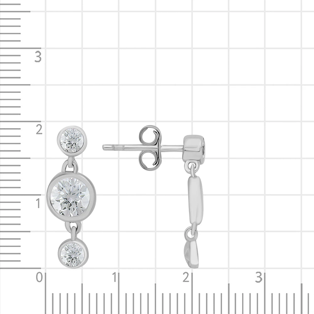 Серьги с фианитами из серебра 925 пробы 2